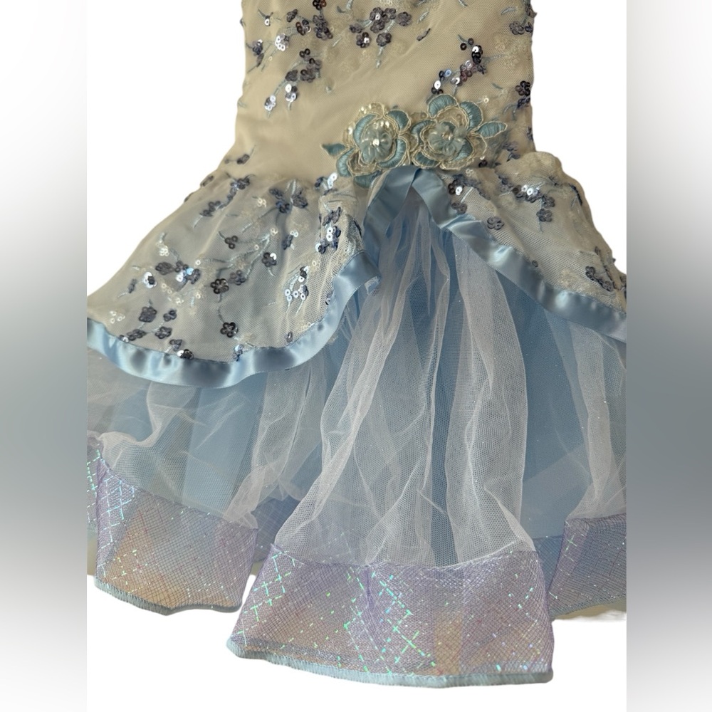 Weissman Blue and White Kids Dance Costume - Picture 3 of 9
